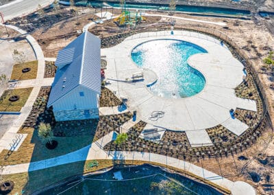 southern view of lily springs amenity center design with pool