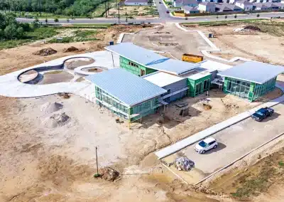 Stone-Garden-Amenity-Center-aerial-full-view-progress-surrounding-neighborhoods-closeup-3cs-Construction