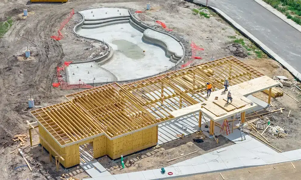 Rose-Valley-Amenity-Center-aerial-full-view-build-out-3cs-Construction