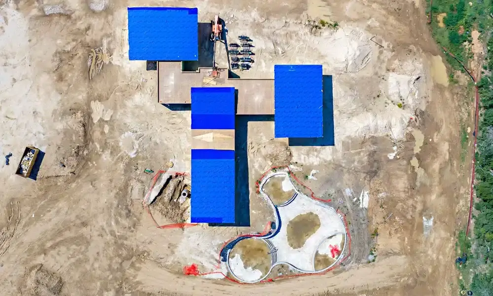 Stone-Garden-Amenity-Center-aerial-view-progress-above-3cs-Construction